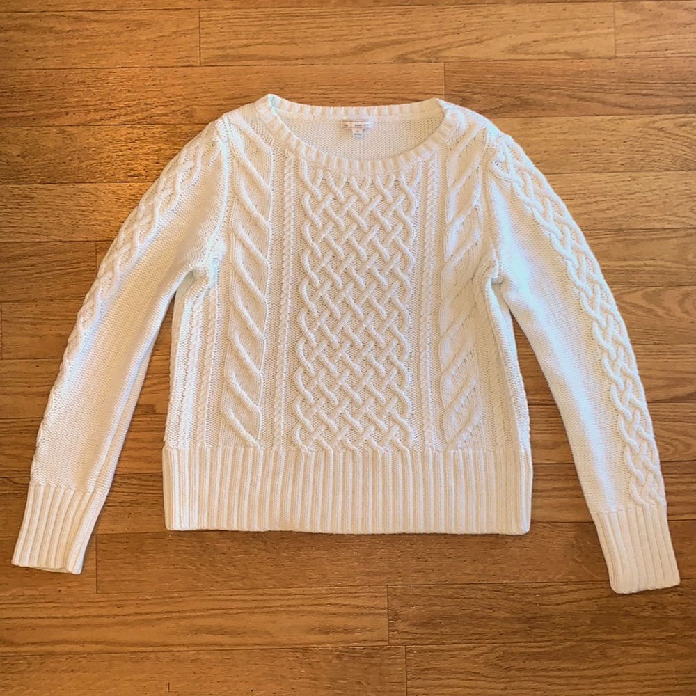 GAP Womens Cable-knit Sweater Beige Sz M